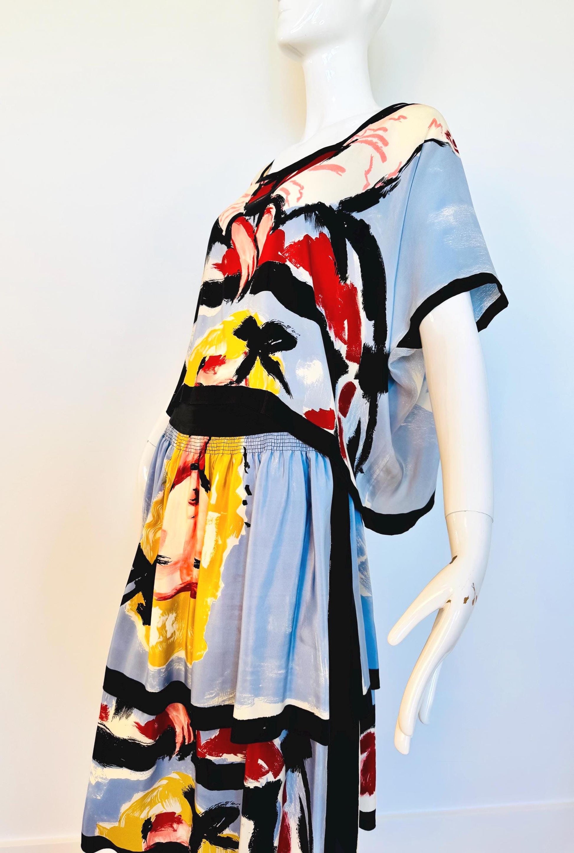 Michael VOLLBRACHT 1982 Couture Wearable Art Silk Skirt Ensemble