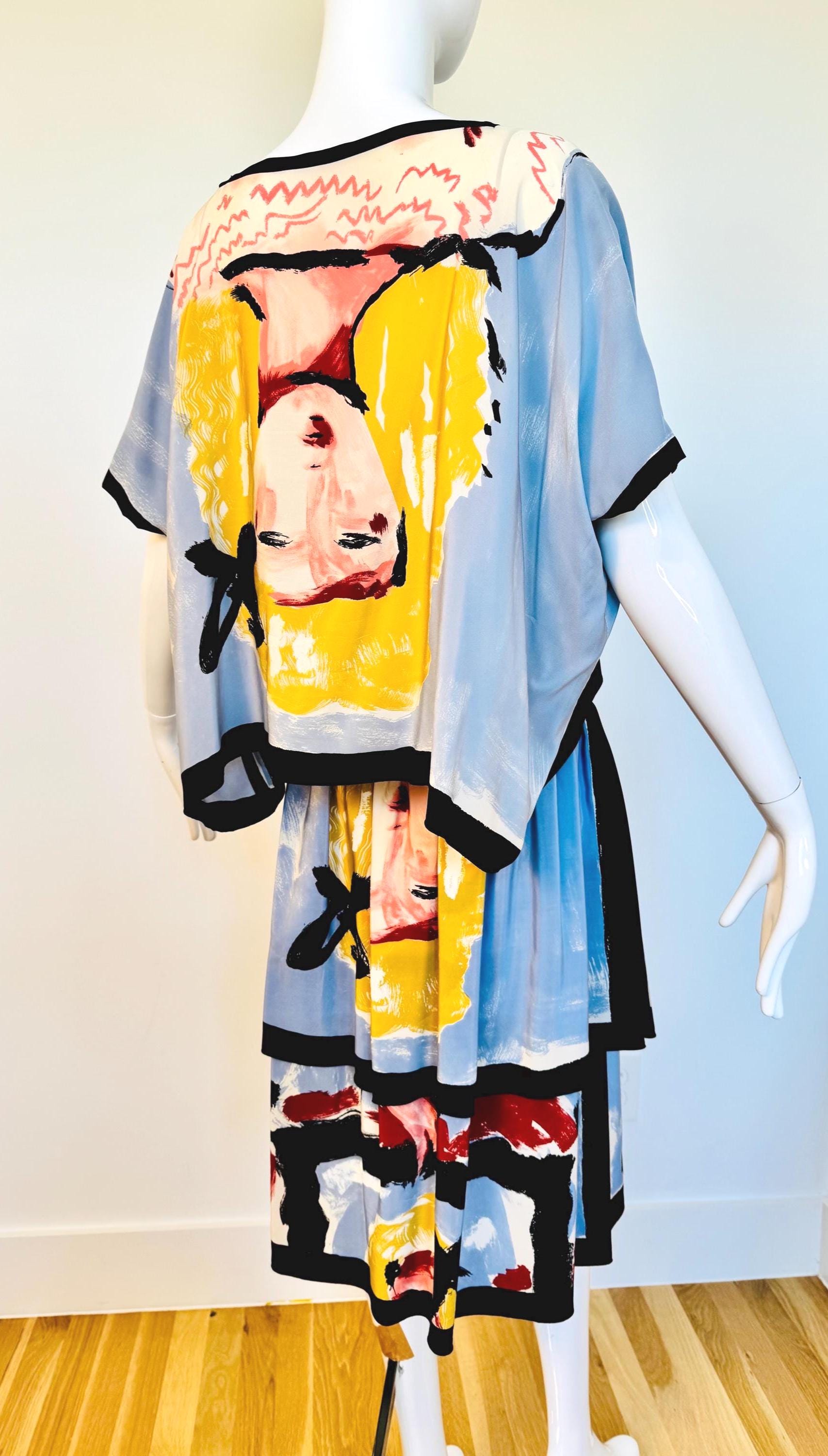 Michael VOLLBRACHT 1982 Couture Wearable Art Silk Skirt Ensemble