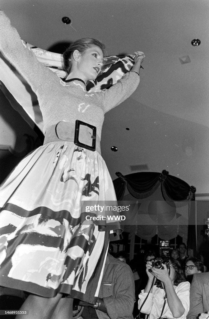 Michael VOLLBRACHT 1982 Couture Wearable Art Silk Skirt Ensemble