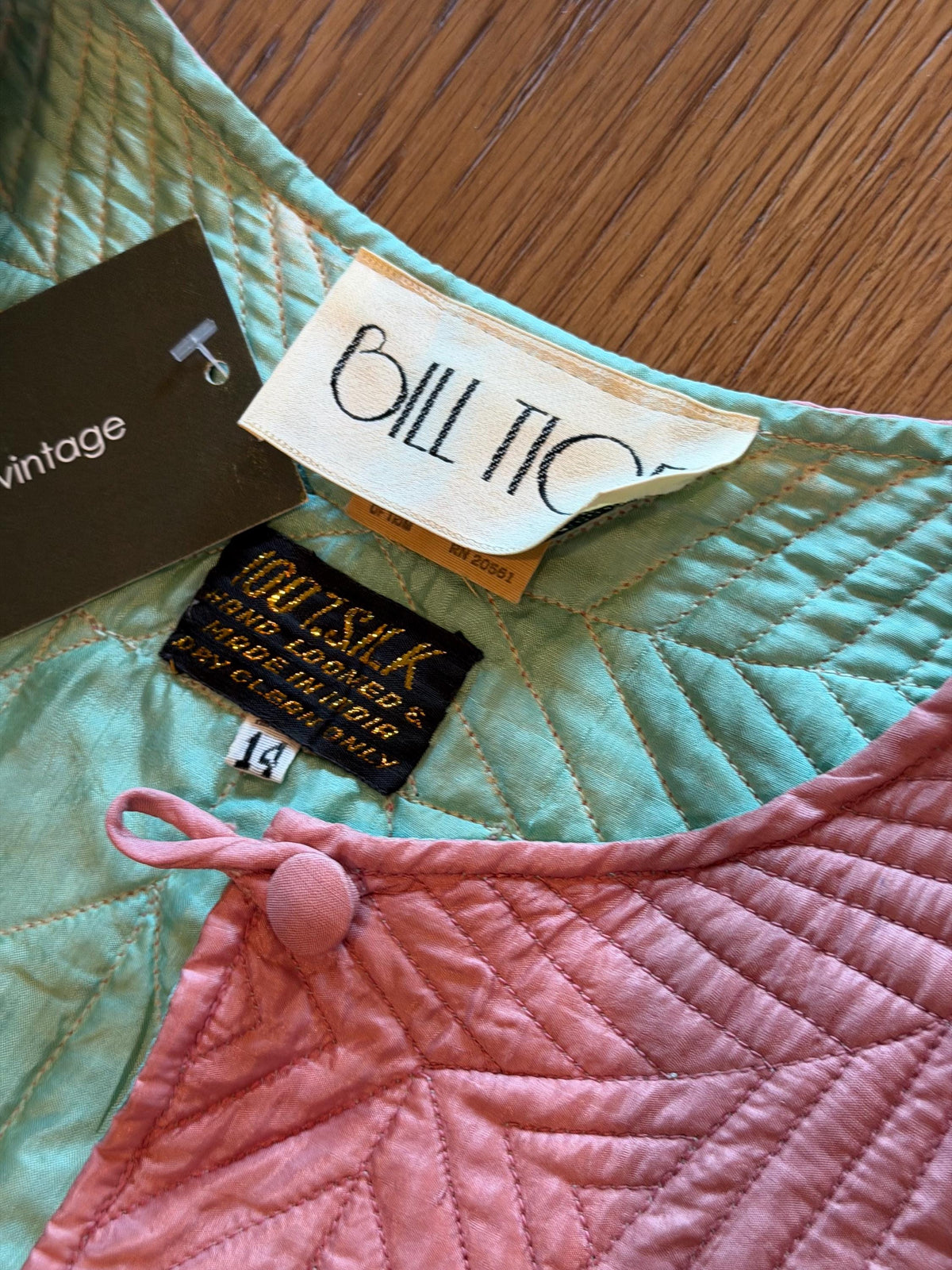 Vintage Bill Tice Quilted Silk Duster