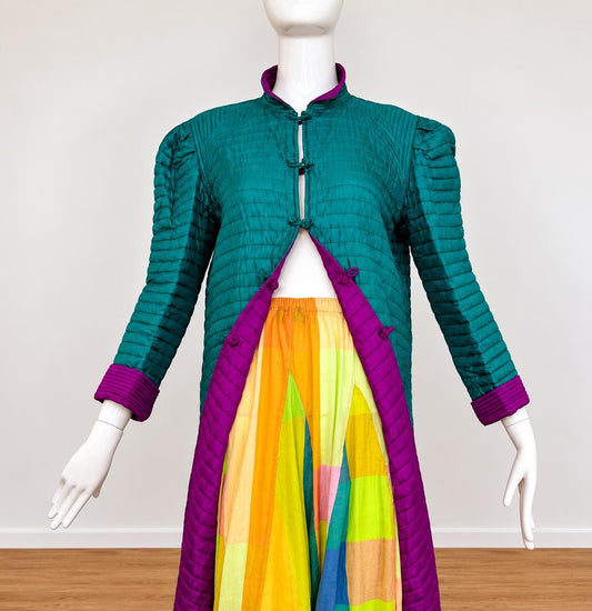 Vintage Bill Tice Quilted Silk Duster