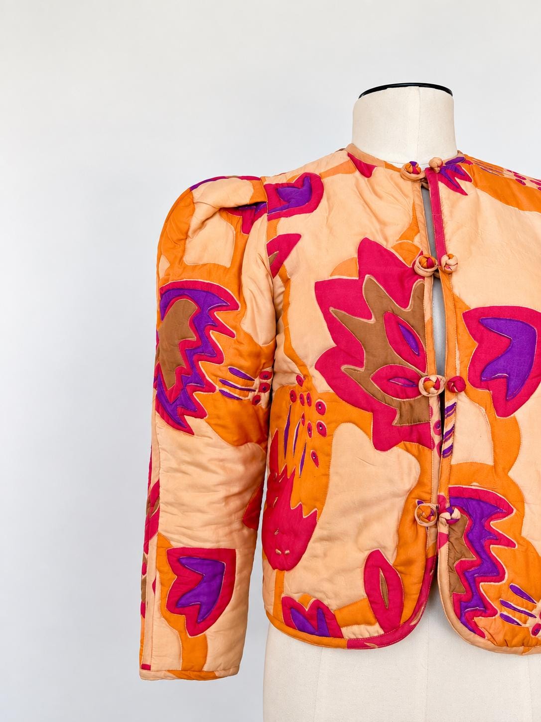 Vintage Bill TICE Silk Quilted Cropped Jacket