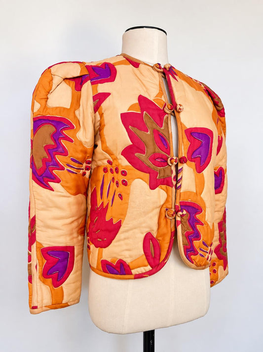 Vintage Bill TICE Silk Quilted Cropped Jacket