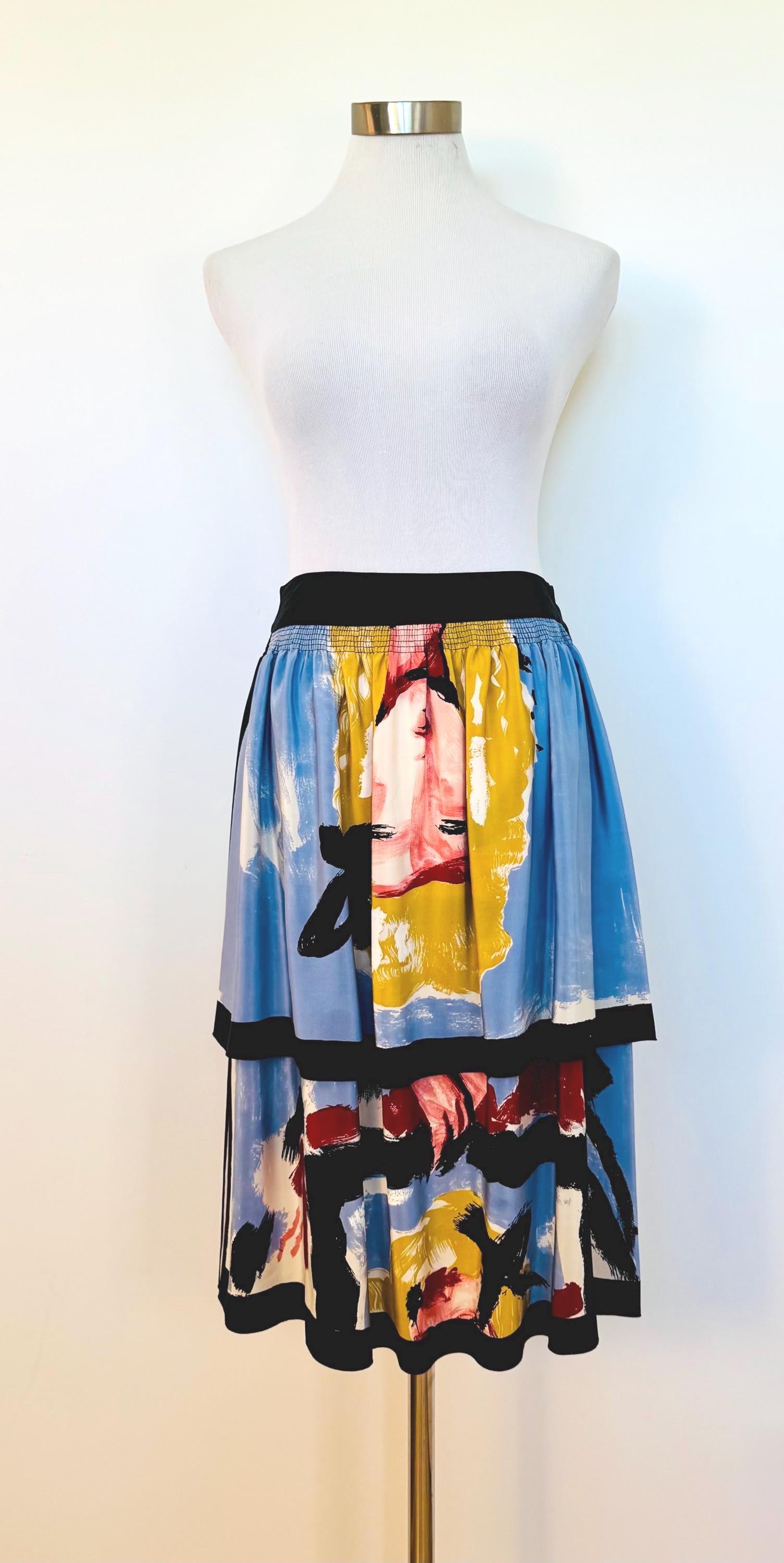 Michael VOLLBRACHT 1982 Couture Wearable Art Silk Skirt Ensemble