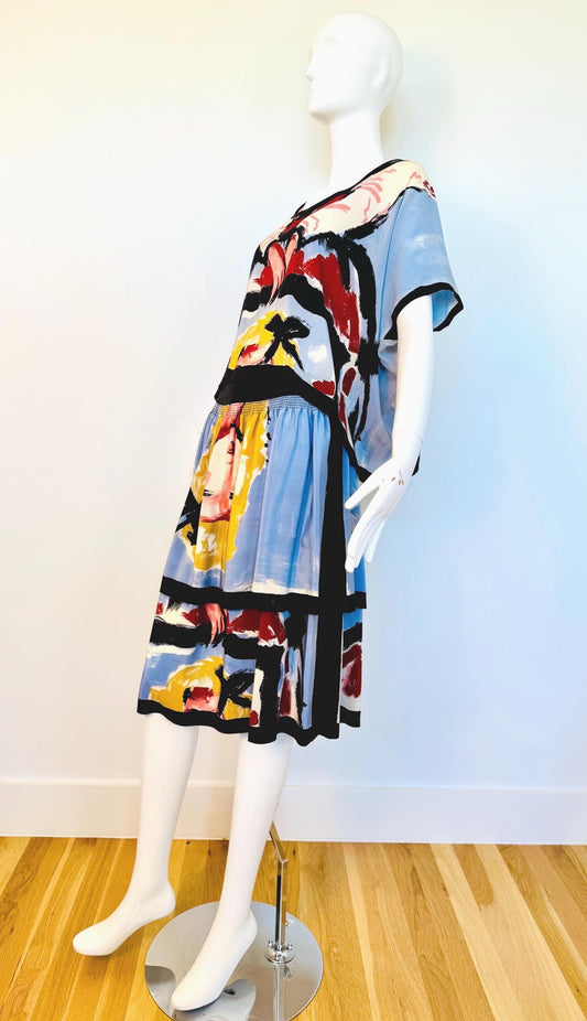 Michael VOLLBRACHT 1982 Couture Wearable Art Silk Skirt Ensemble