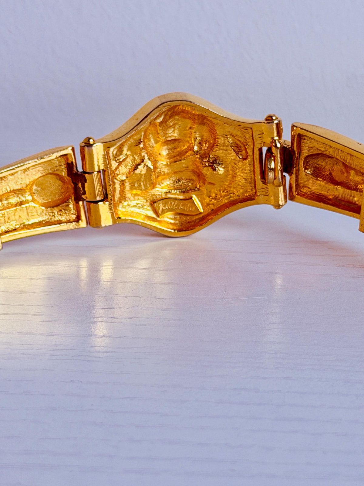 Disco Era Judith Leiber Gold Plated Snake Chain Belt