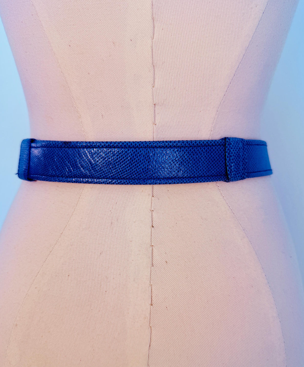 Disco Era Alexis Kirk Faux Horn Reptile Blue Belt