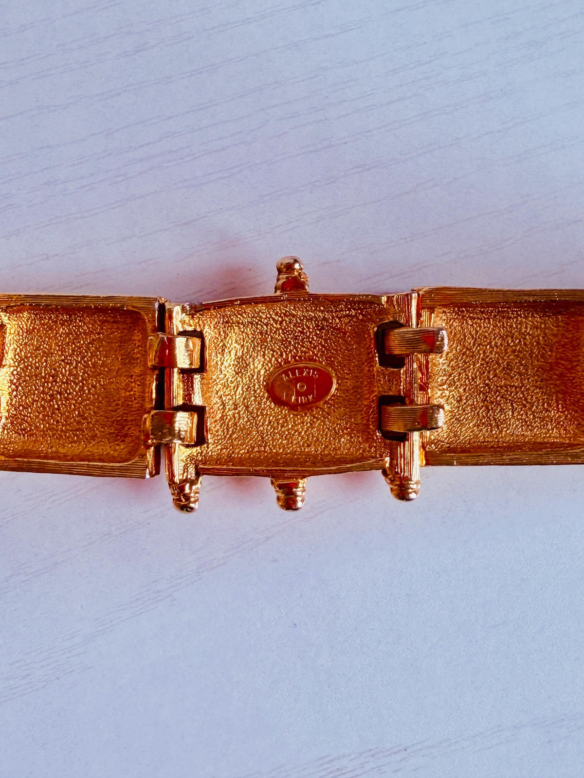 Vintage Disco Era Alexis Kirk Gold Plated Skinny Reptile Belt