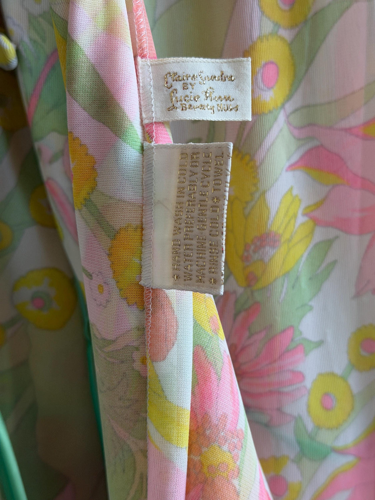 Vintage Floral Lucie Ann Sweeping Peignoir Nylon Set