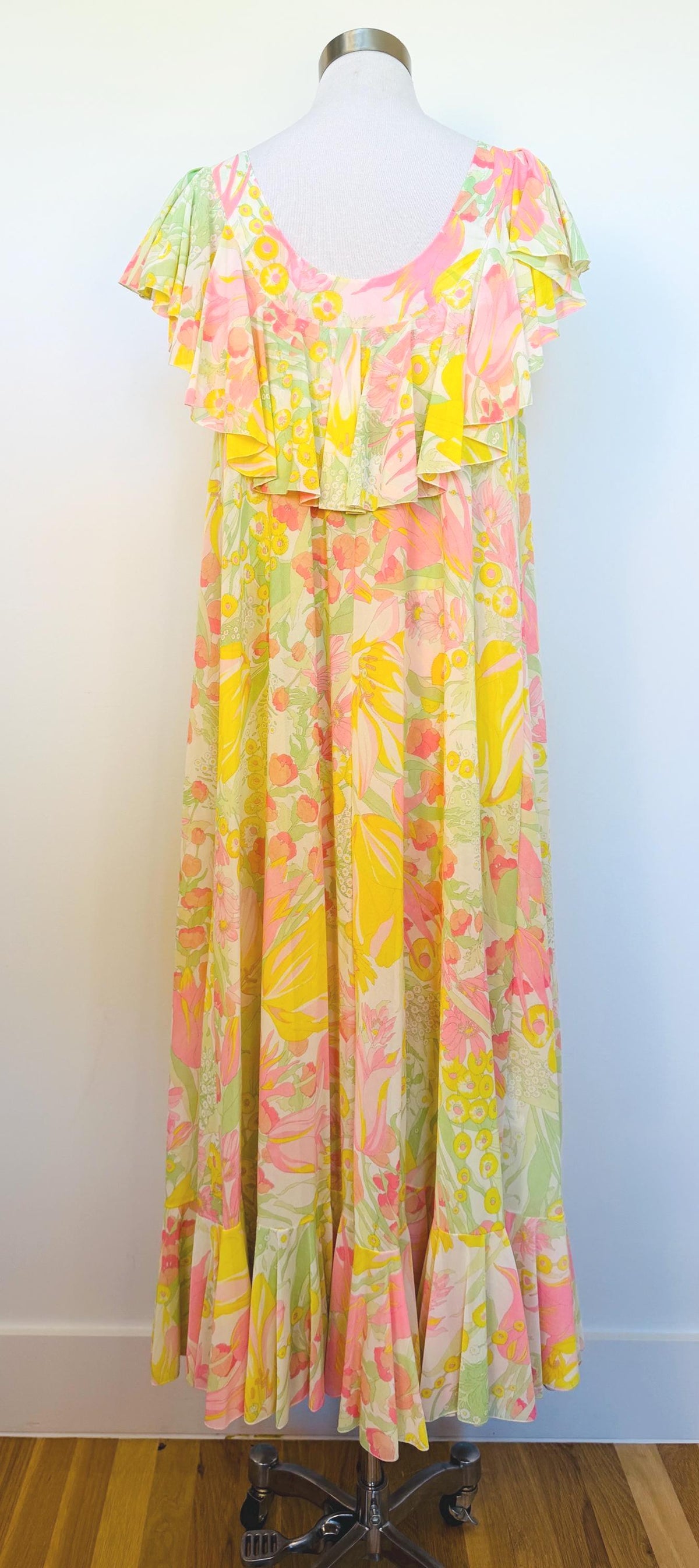 Vintage Floral Lucie Ann Sweeping Peignoir Nylon Set