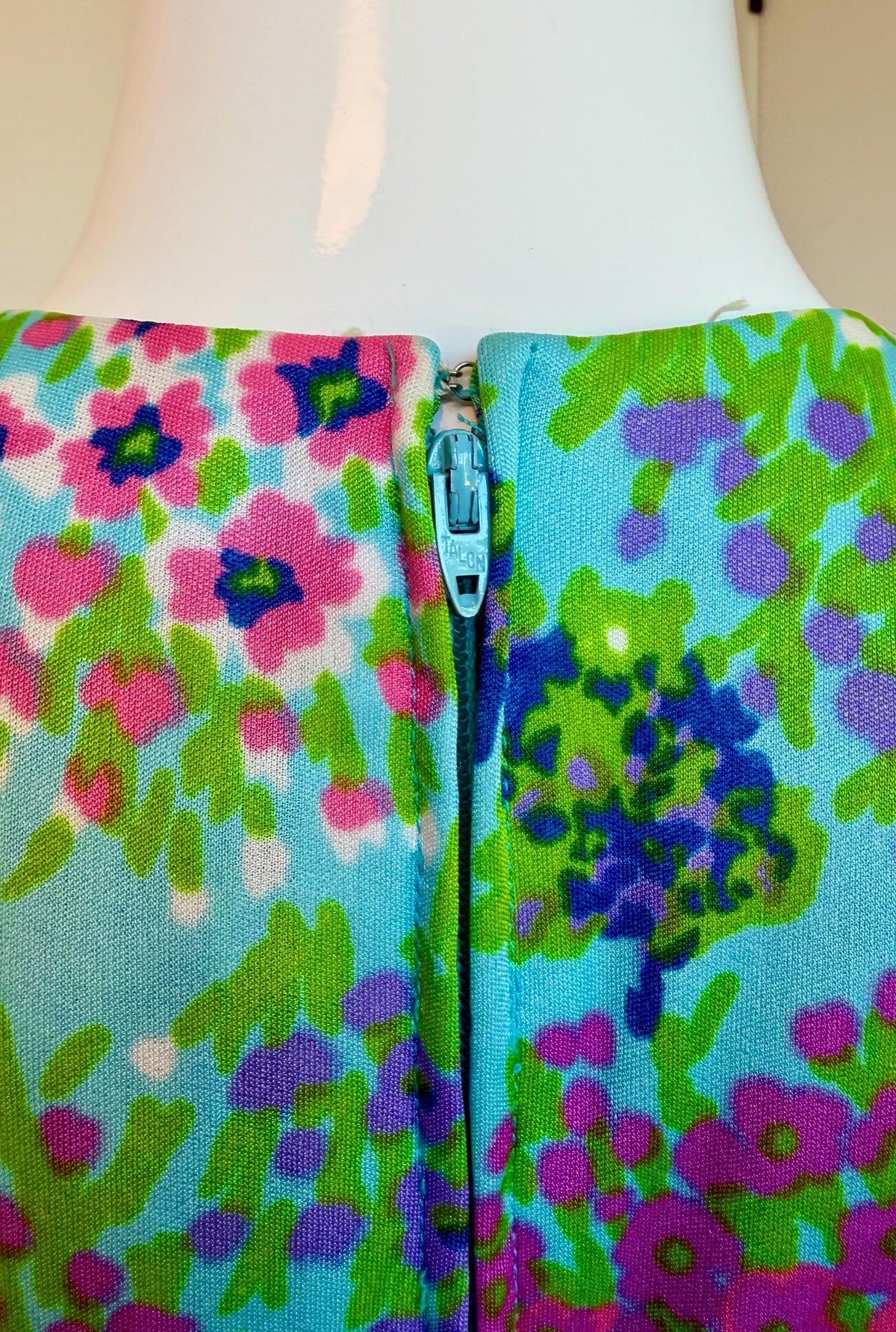 70s Anne Fogarty Bright Floral Print Maxi Dress