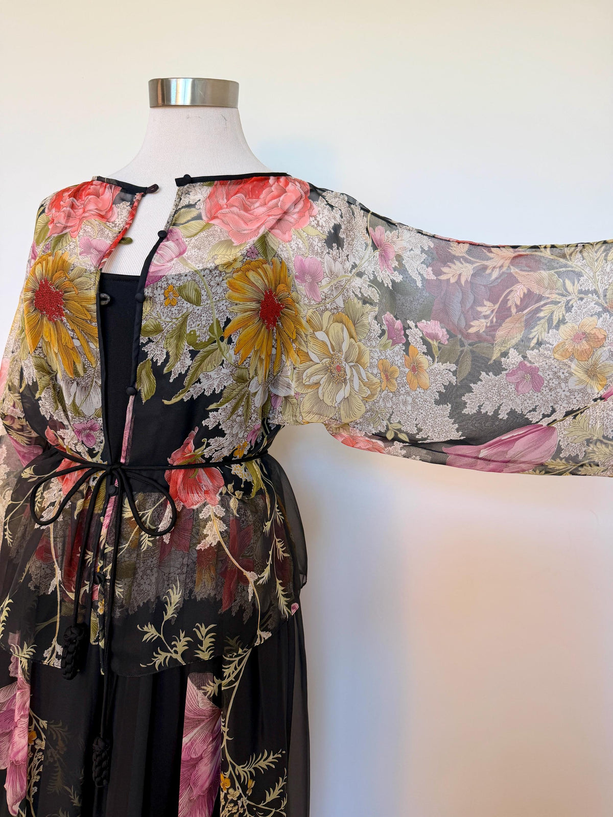 Donald BROOKS Floral Chiffon Gown Ensemble