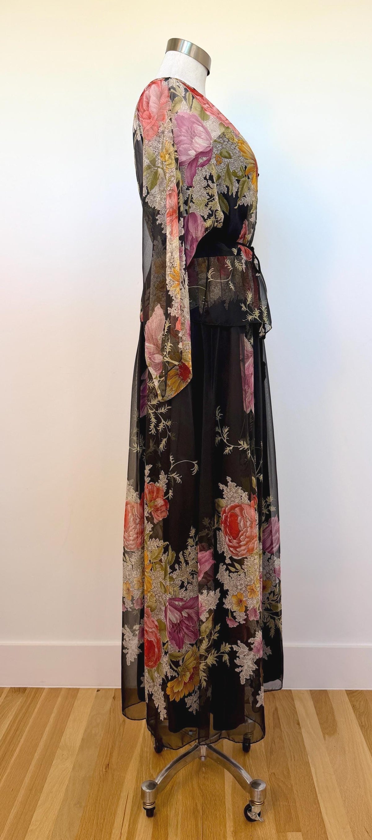 Donald BROOKS Floral Chiffon Gown Ensemble