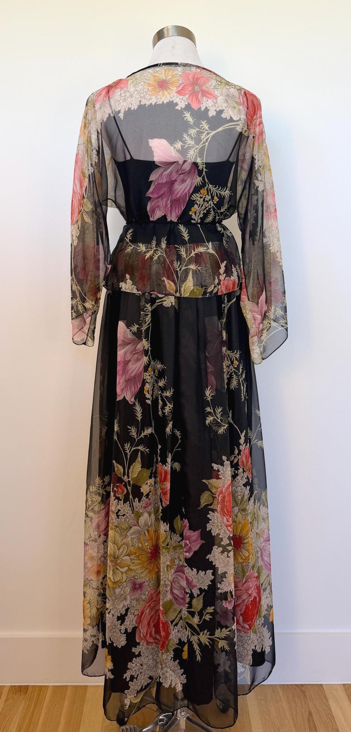 Donald BROOKS Floral Chiffon Gown Ensemble