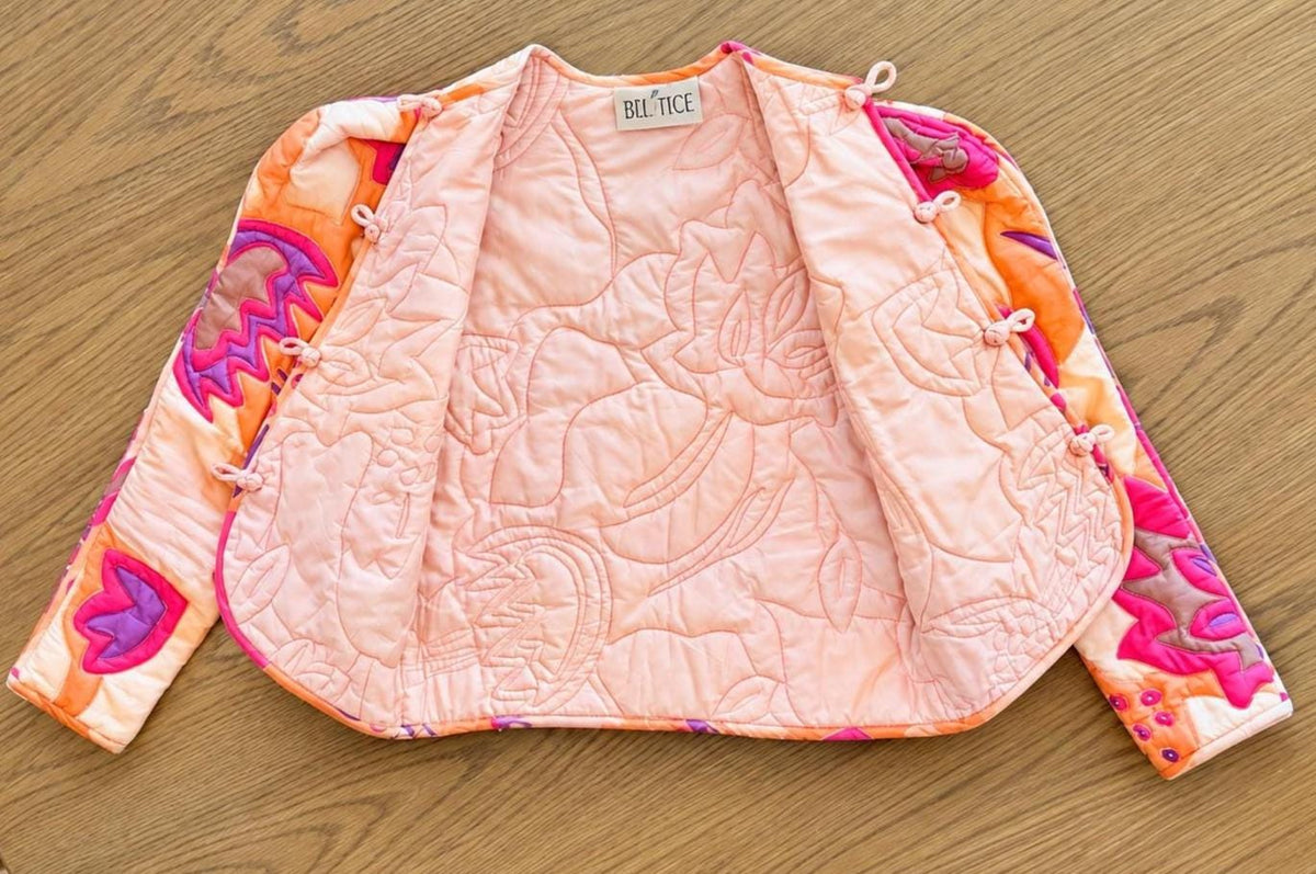 Vintage Bill TICE Silk Quilted Cropped Jacket