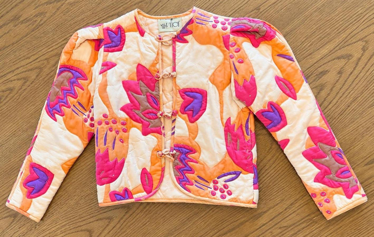 Vintage Bill TICE Silk Quilted Cropped Jacket