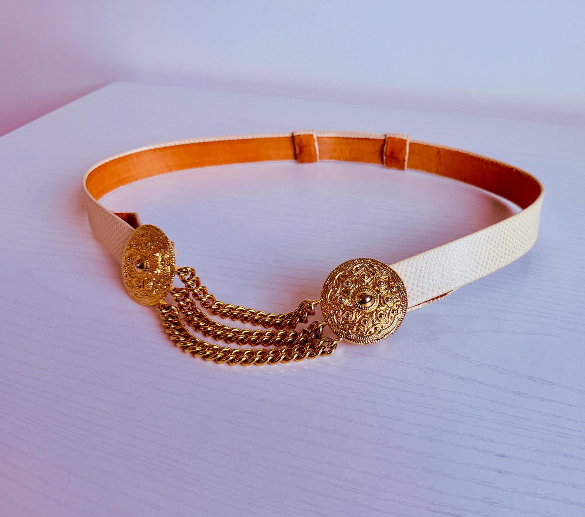 Disco Era Alexis KIRK Gold Plated Buckle Belt