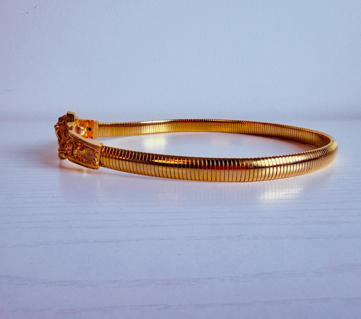 Disco Era Judith Leiber Gold Plated Snake Chain Belt