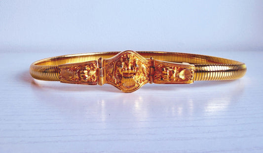 Disco Era Judith Leiber Gold Plated Snake Chain Belt