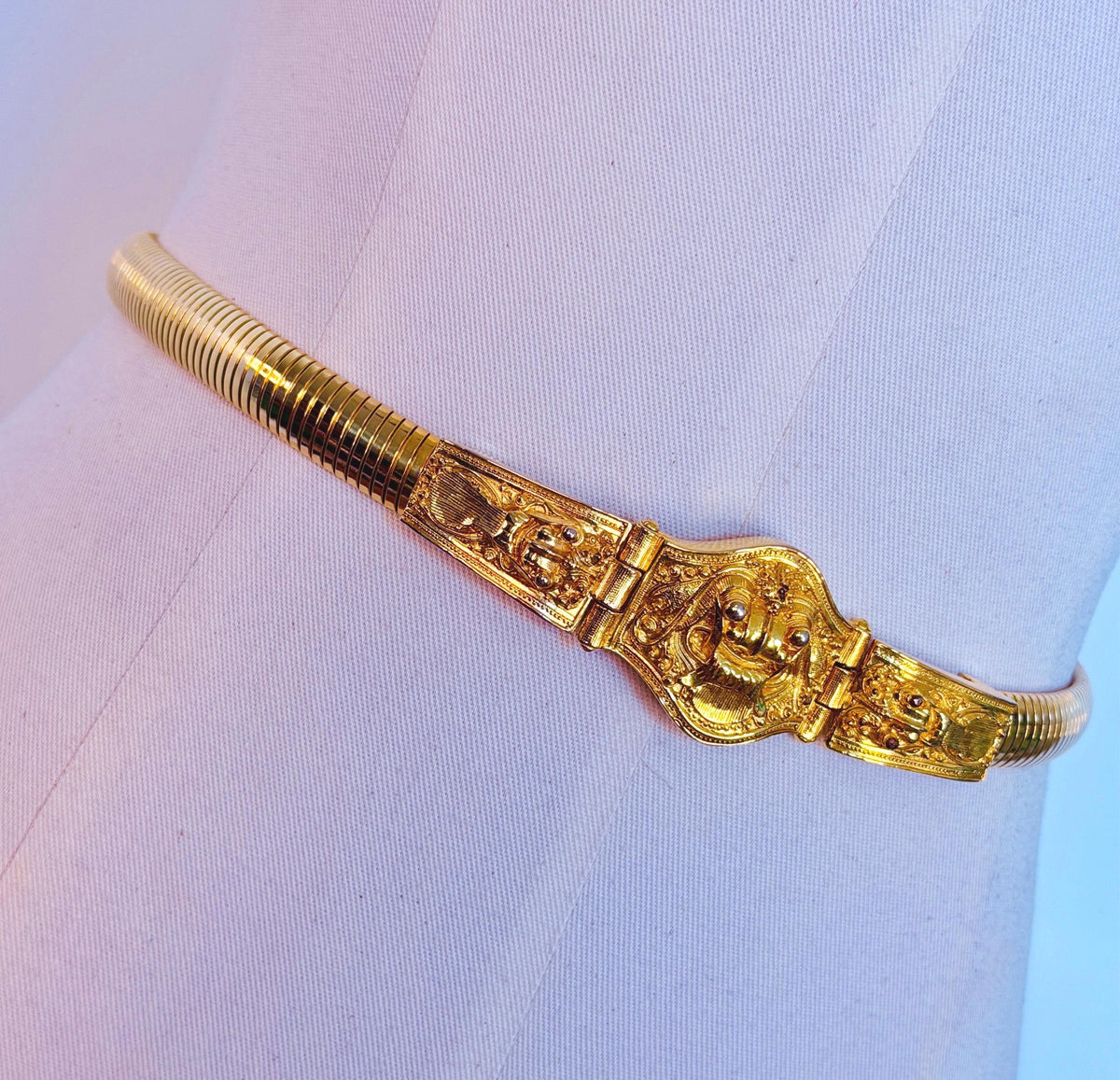 Disco Era Judith Leiber Gold Plated Snake Chain Belt