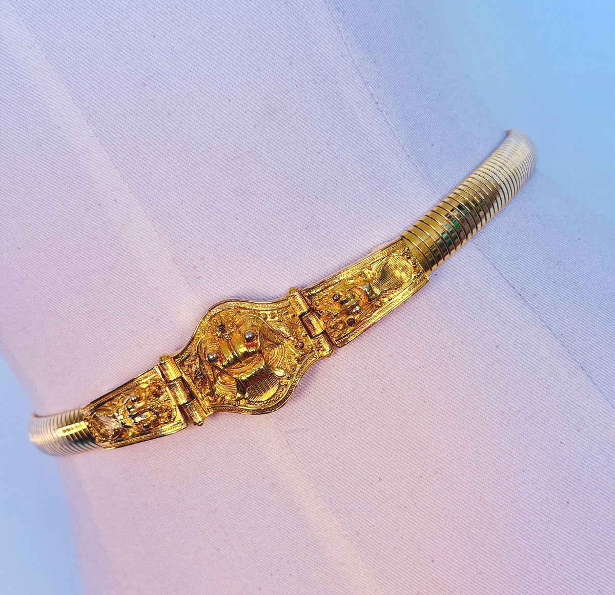 Disco Era Judith Leiber Gold Plated Snake Chain Belt