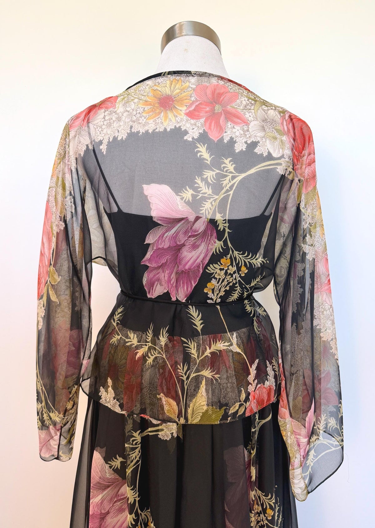 Donald BROOKS Floral Chiffon Gown Ensemble