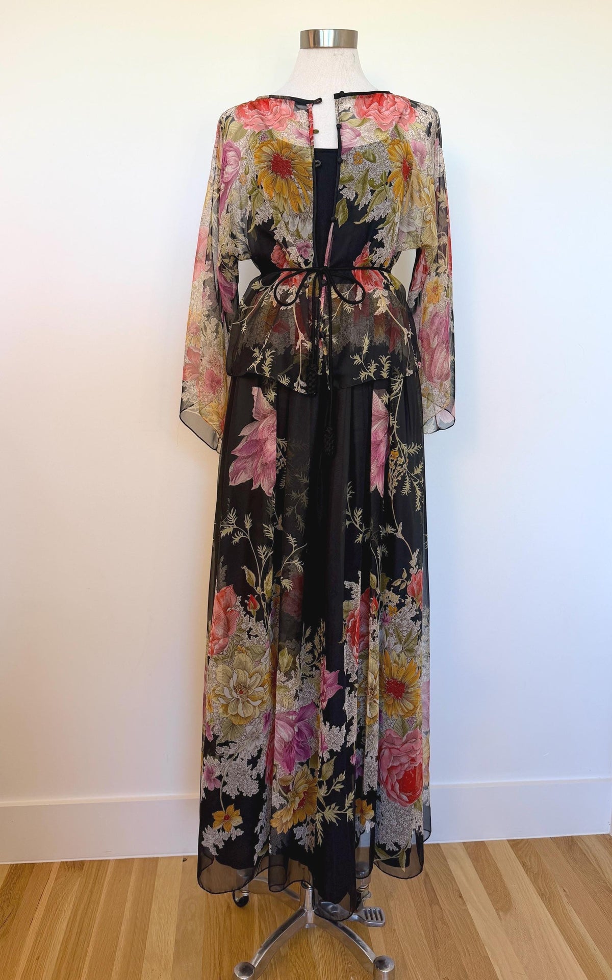 Donald BROOKS Floral Chiffon Gown Ensemble
