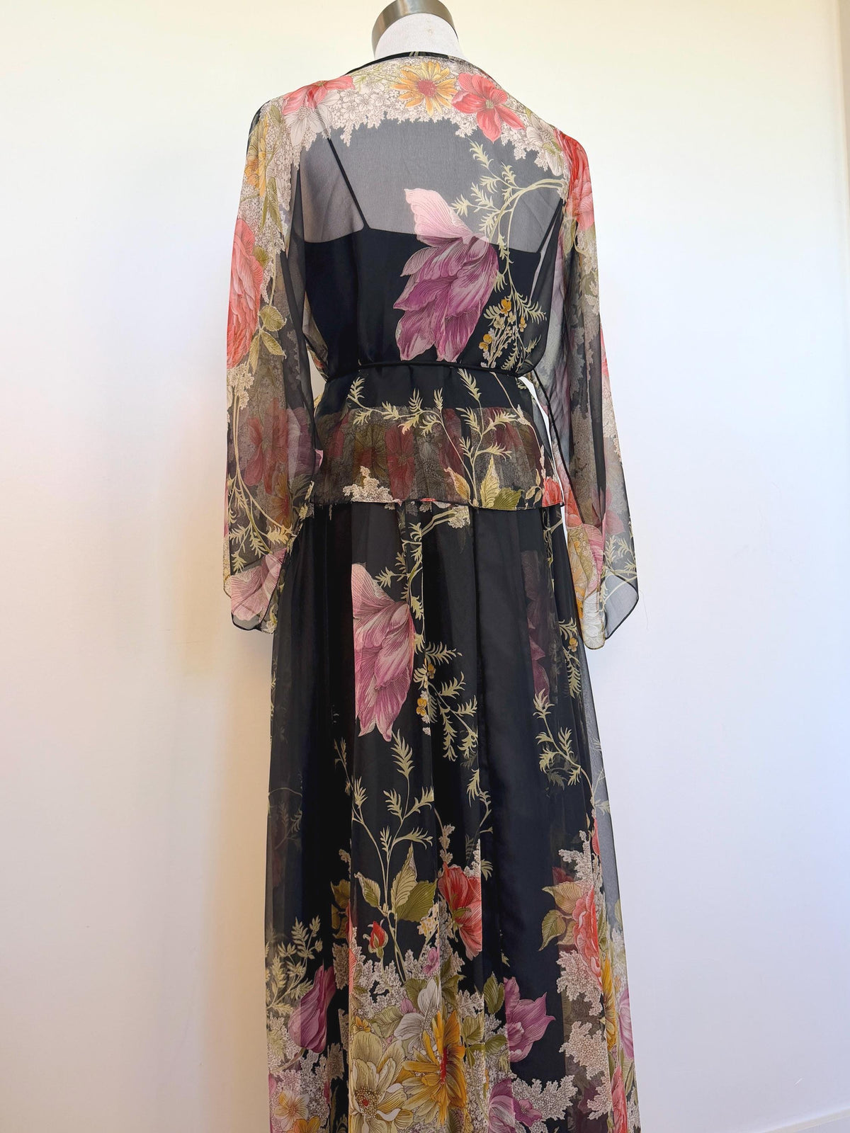 Donald BROOKS Floral Chiffon Gown Ensemble