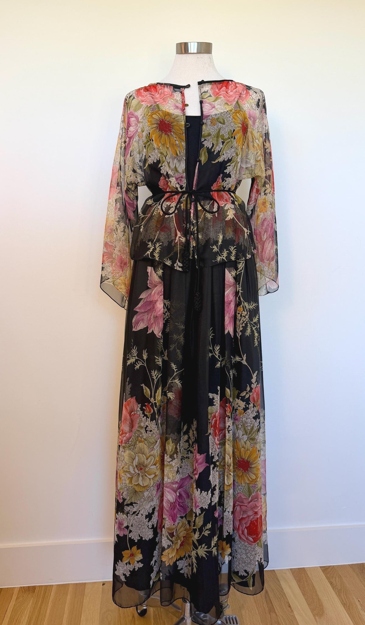 Donald BROOKS Floral Chiffon Gown Ensemble