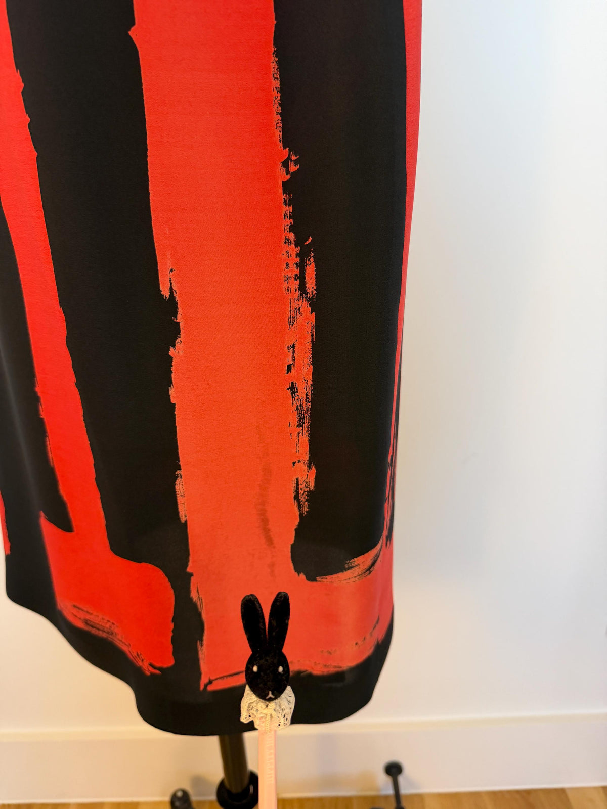 80s Couture Michele VOLLBRACHT Graphic Silk Catan Dress