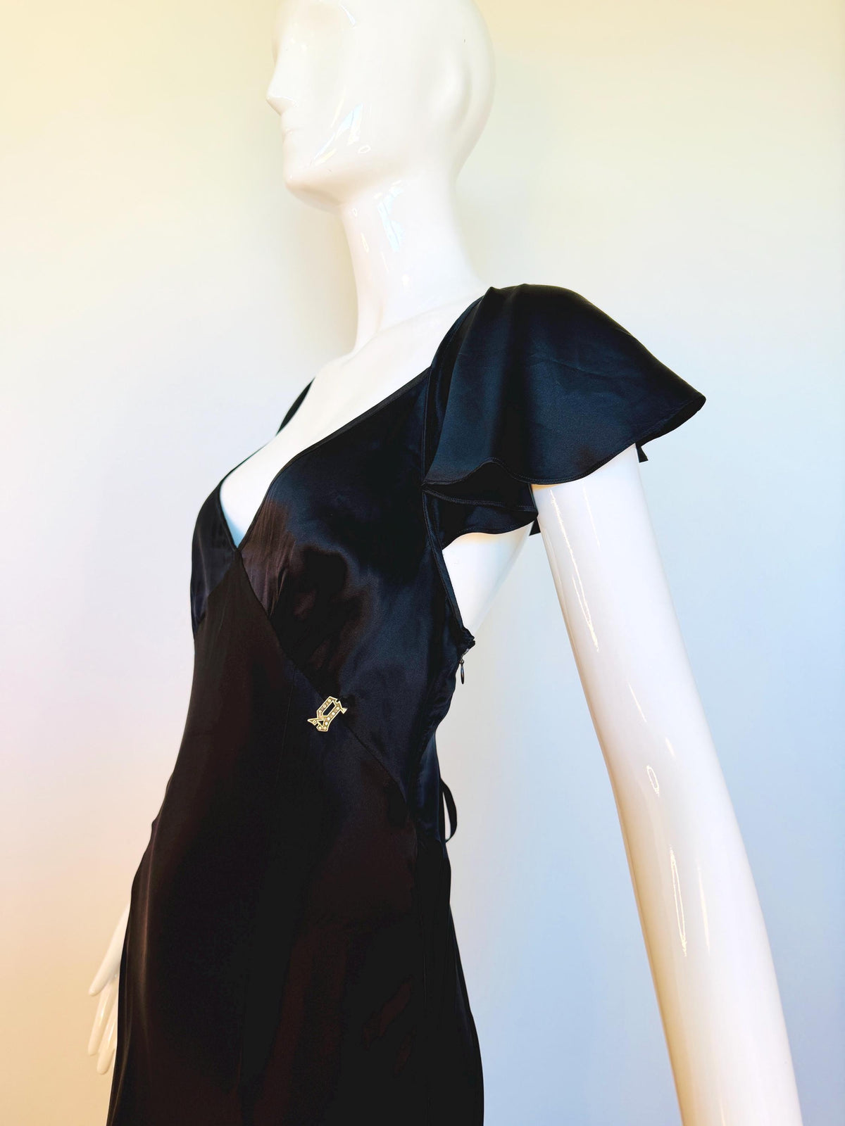 Y2K Galliano Black Silk Bias Gown