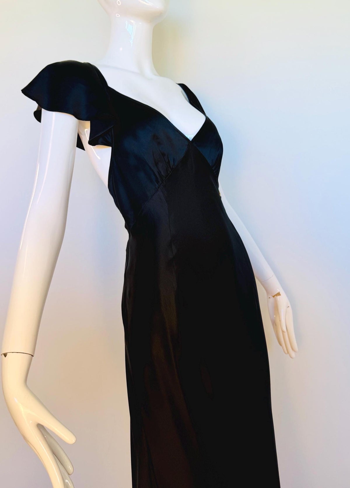 Y2K Galliano Black Silk Bias Gown