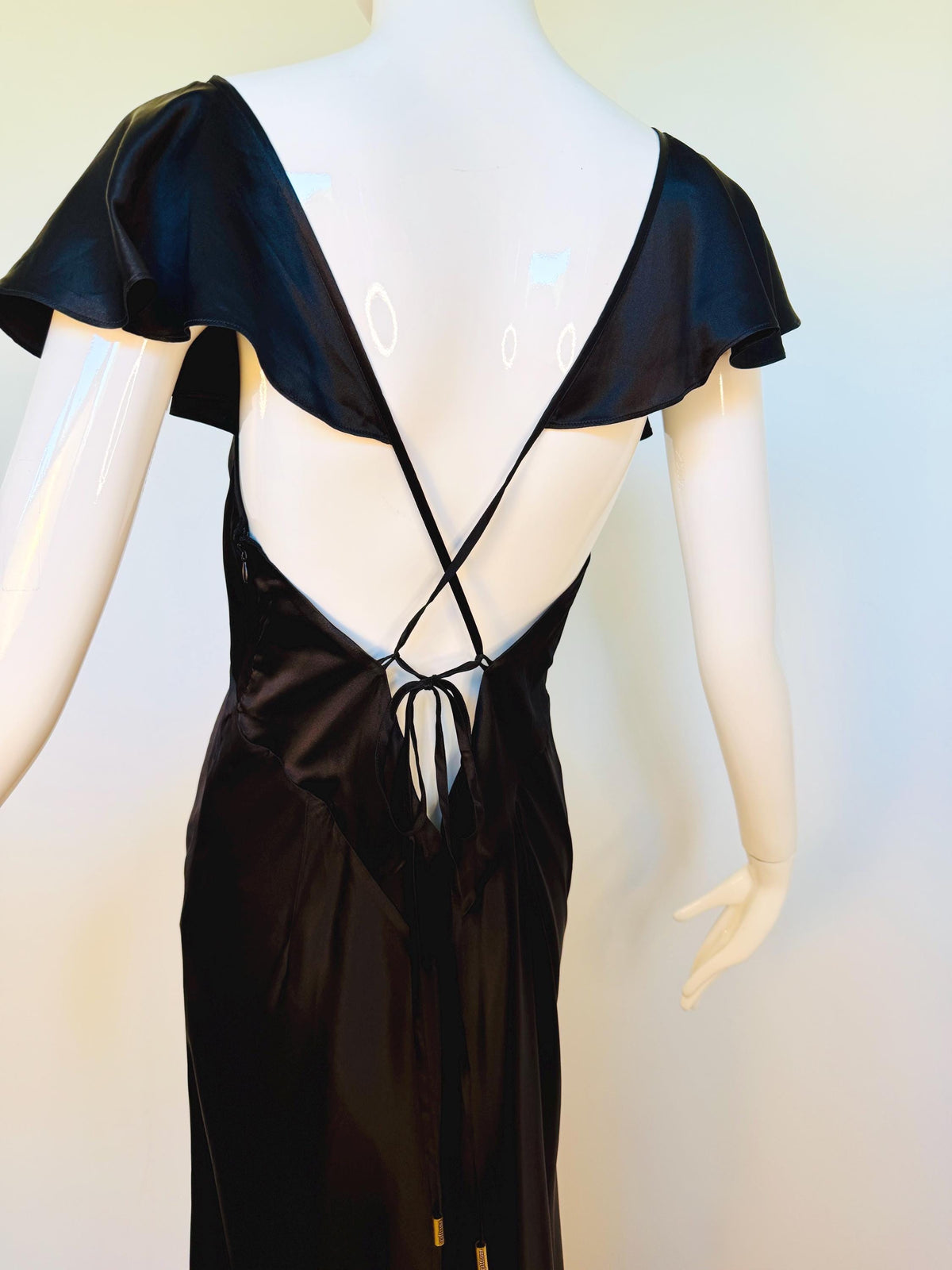 Y2K Galliano Black Silk Bias Gown