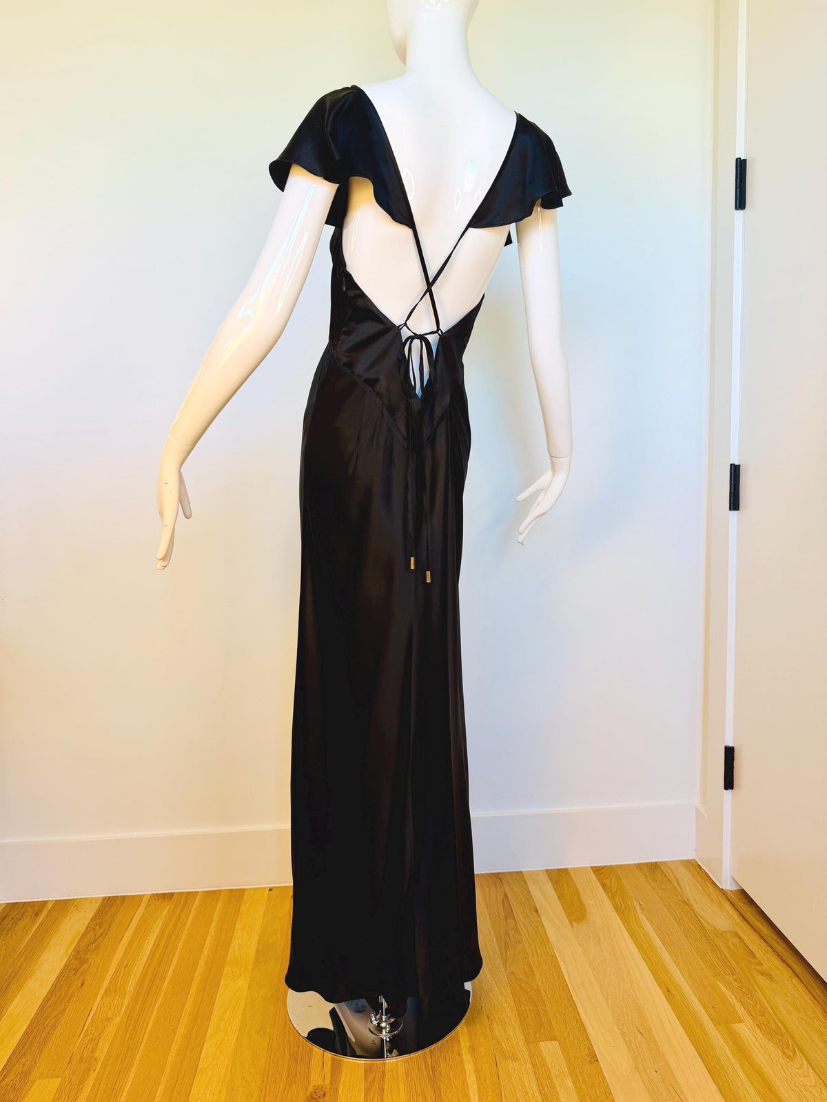 Y2K Galliano Black Silk Bias Gown