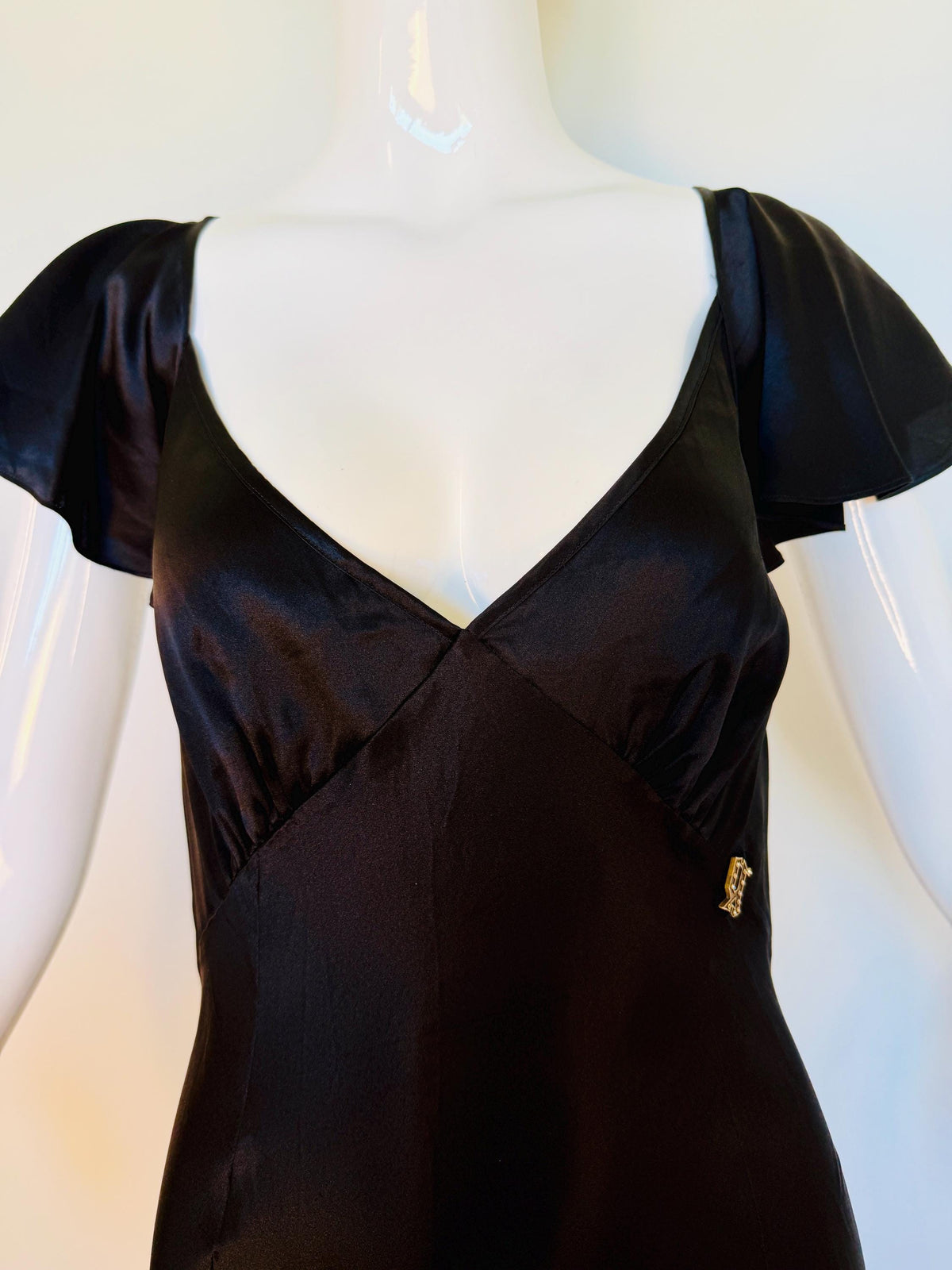 Y2K Galliano Black Silk Bias Gown