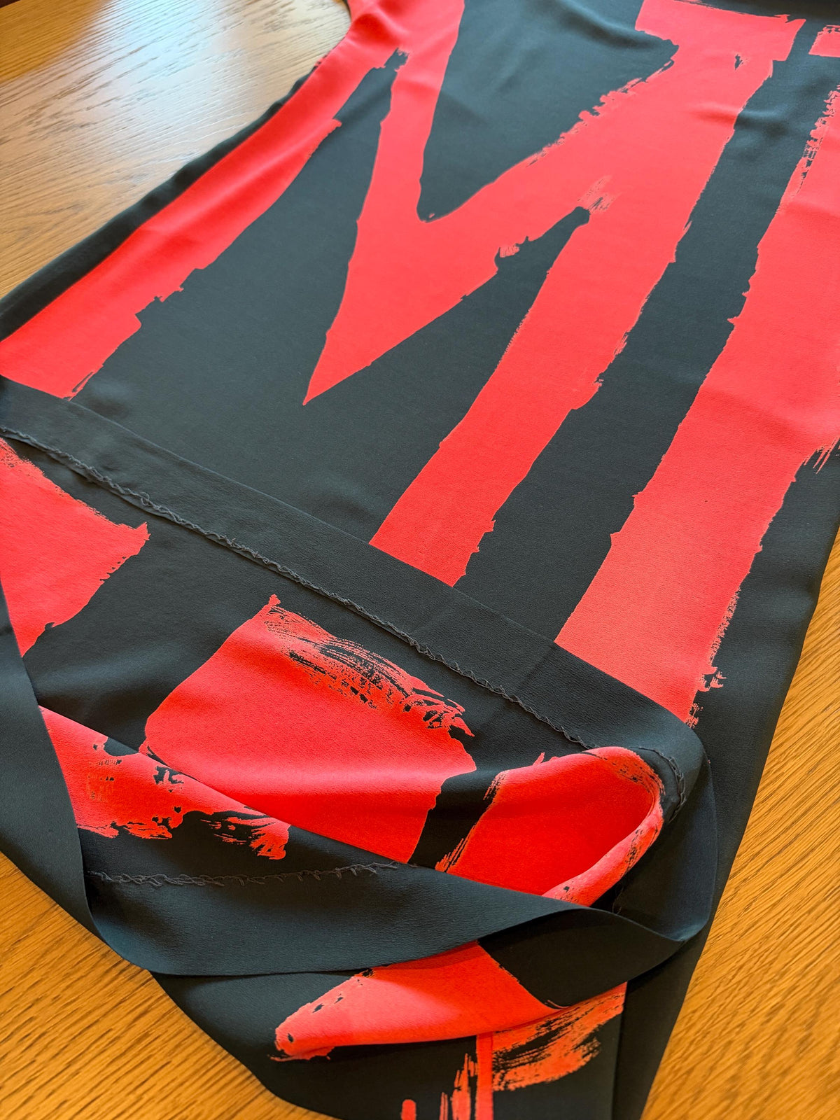 80s Couture Michele VOLLBRACHT Graphic Silk Catan Dress