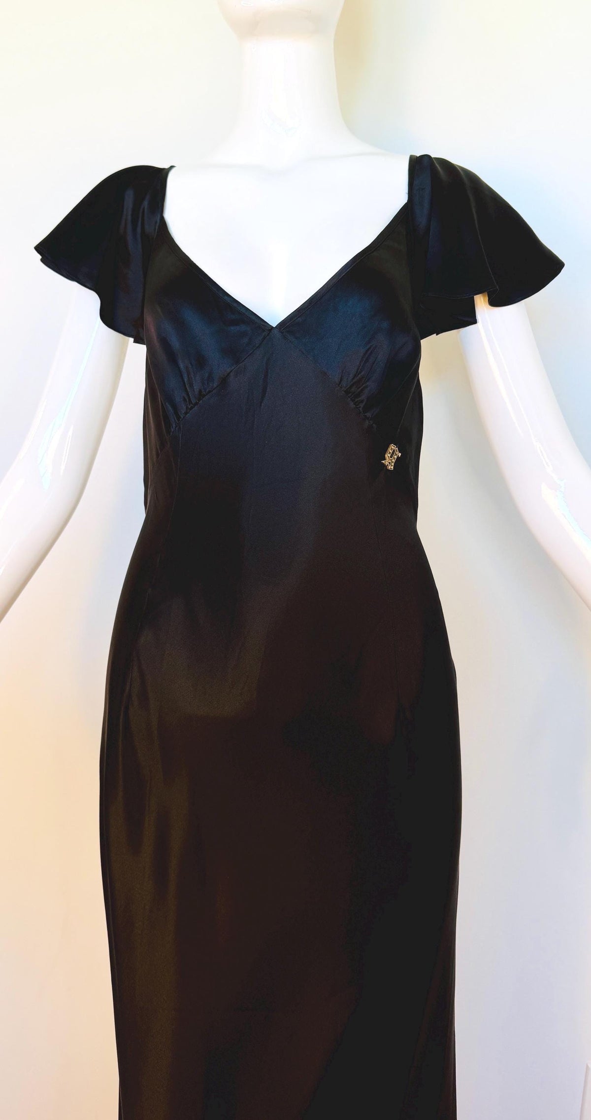 Y2K Galliano Black Silk Bias Gown