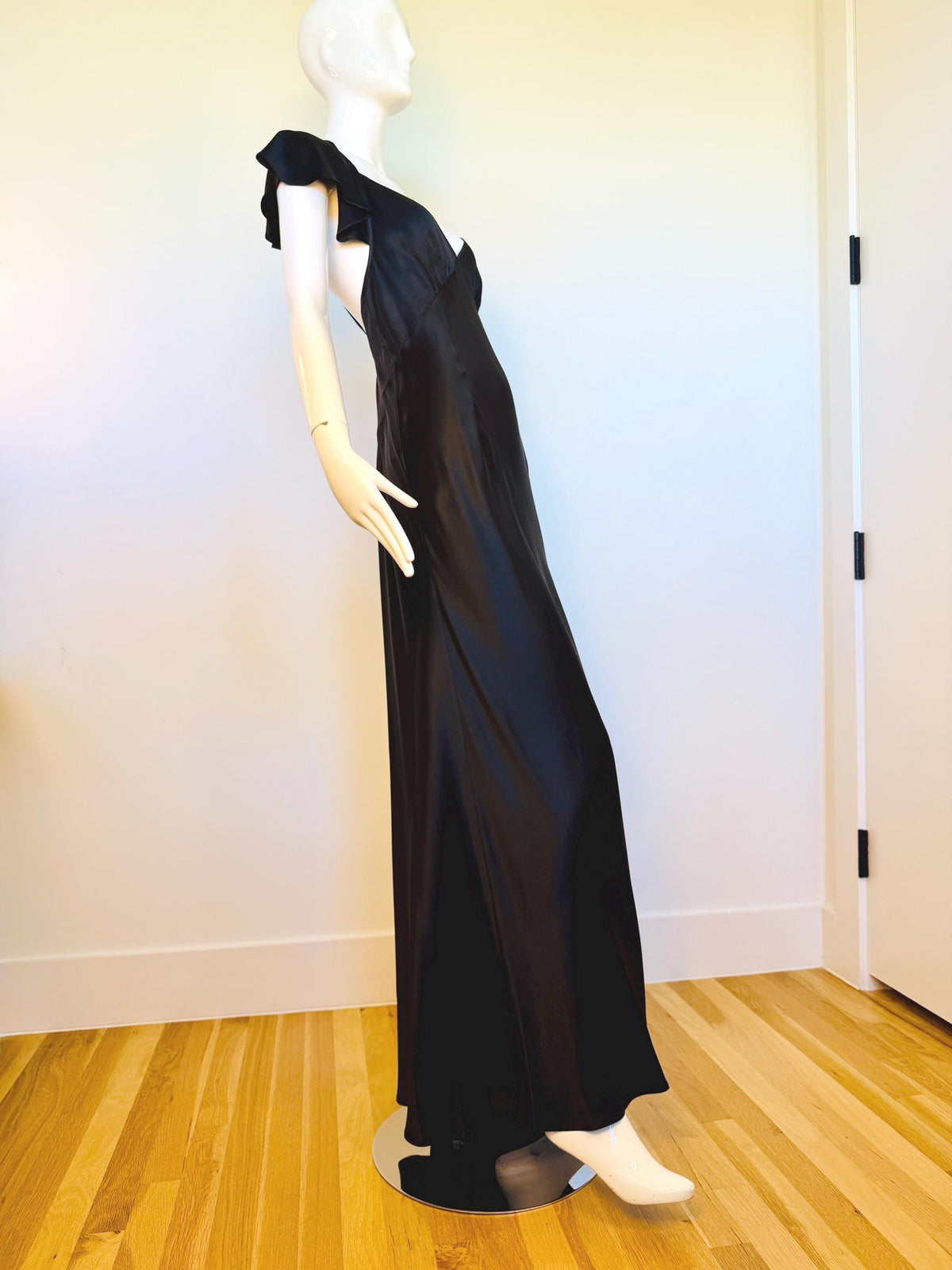 Y2K Galliano Black Silk Bias Gown