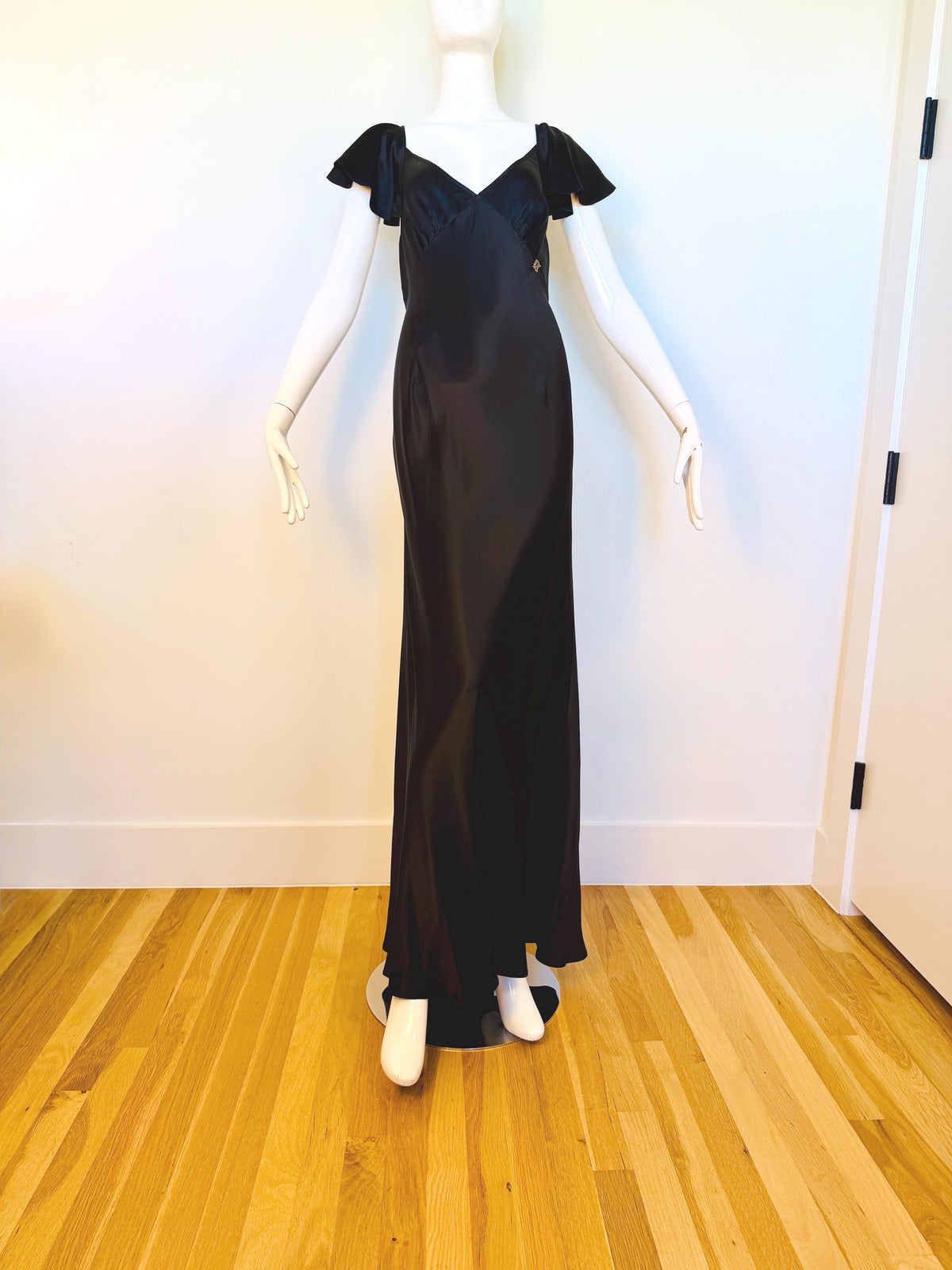 Y2K Galliano Black Silk Bias Gown