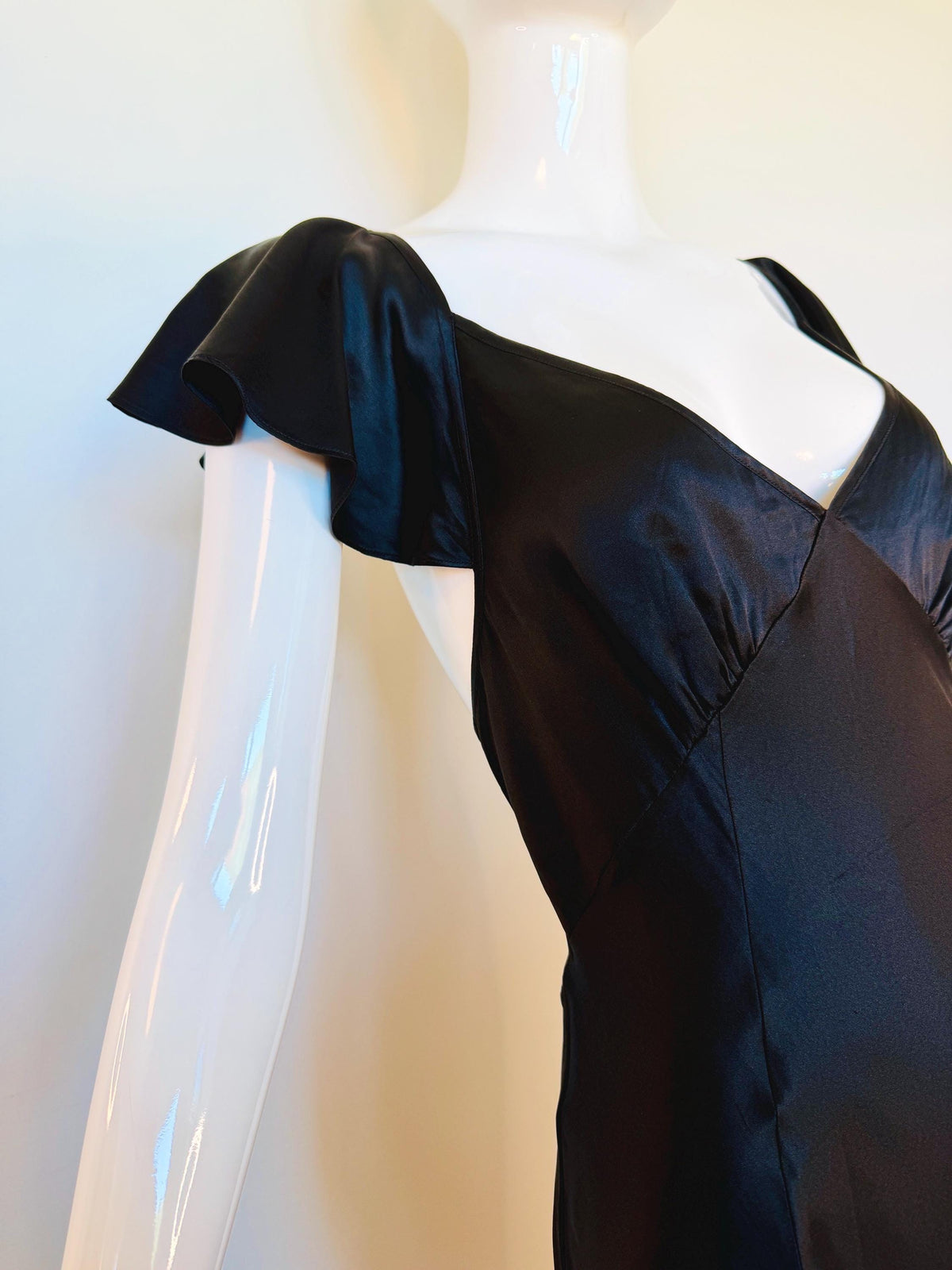 Y2K Galliano Black Silk Bias Gown