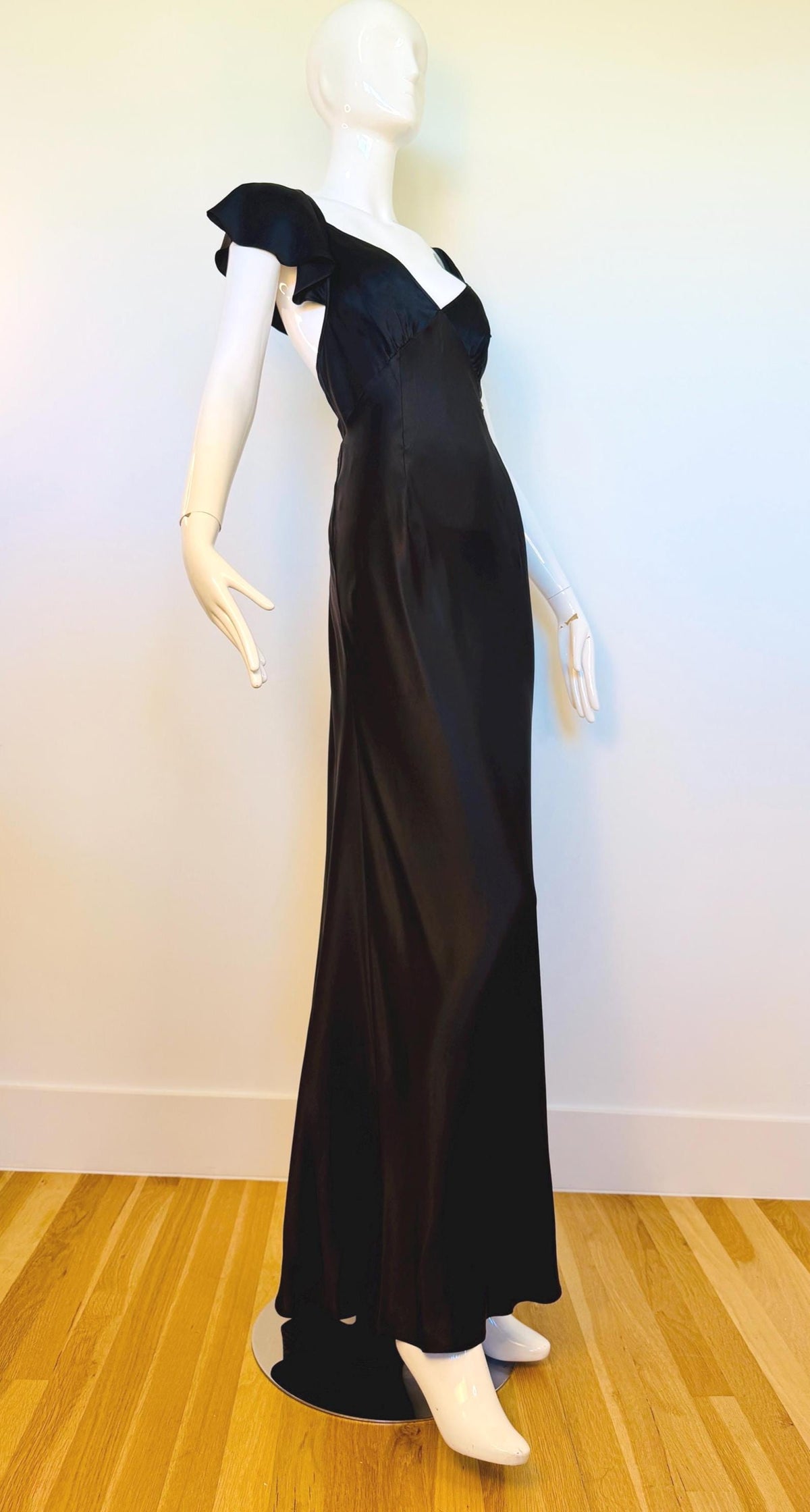 Y2K Galliano Black Silk Bias Gown
