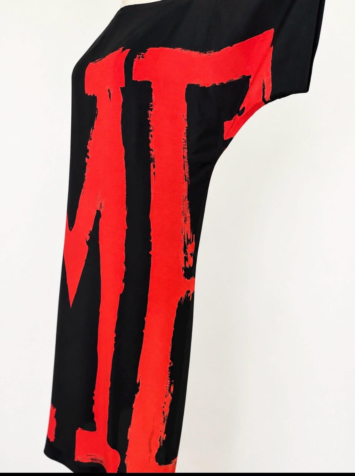 80s Couture Michele VOLLBRACHT Graphic Silk Catan Dress