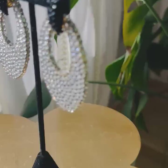 Disco Era Huge Richard Kerr Crystal Earrings