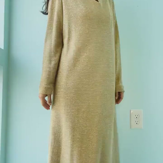 60s Neiman Marcus Gold Lurex Caftan  Dress