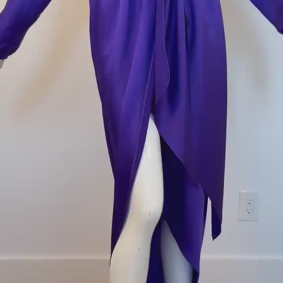 Archival Halston Couture 1978 Liquid Silk Wrap Dress