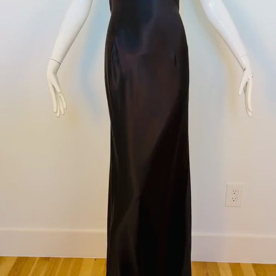 Y2K Galliano Black Silk Bias Gown