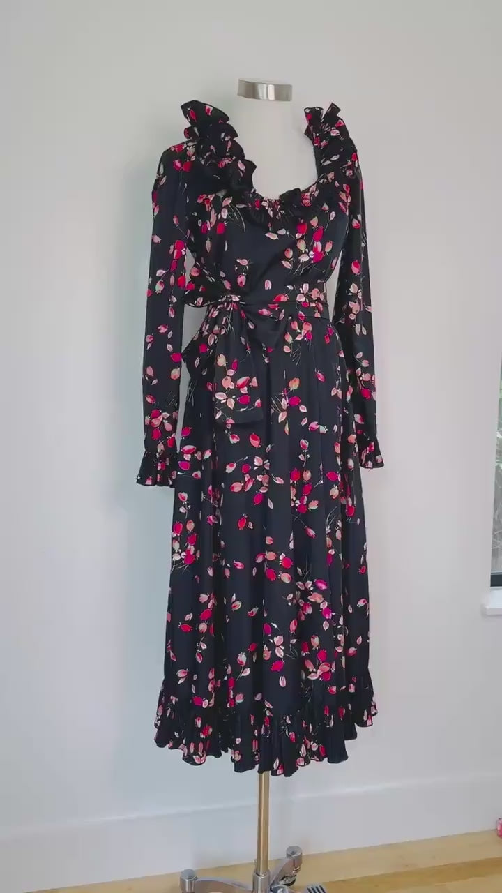 Vintage Ruffled Victor Costa Dress