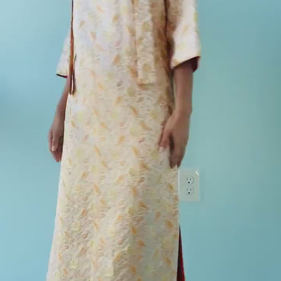 60s Rona California Brocade Maxi Tunic Dress