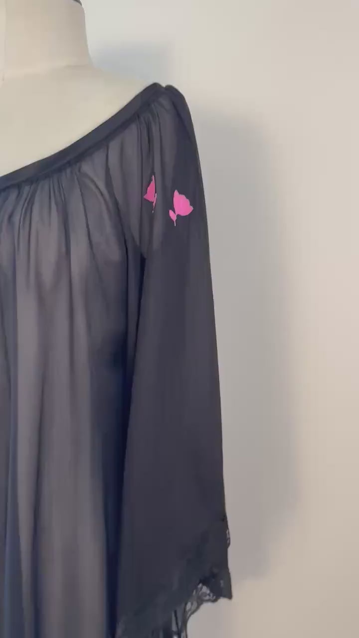 60s Mod Short Negliglee Angel Wing Sleeves