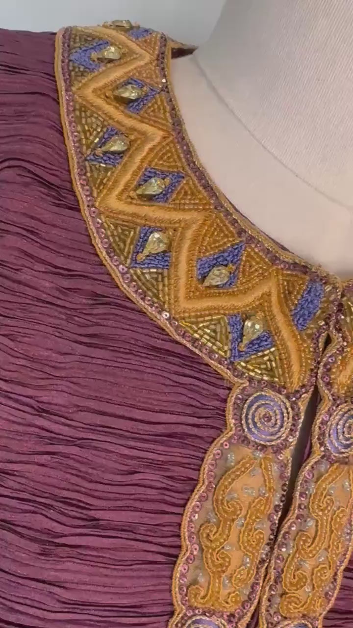Vintage Mary McFadden Couture Regal Silk Beaded Jacket